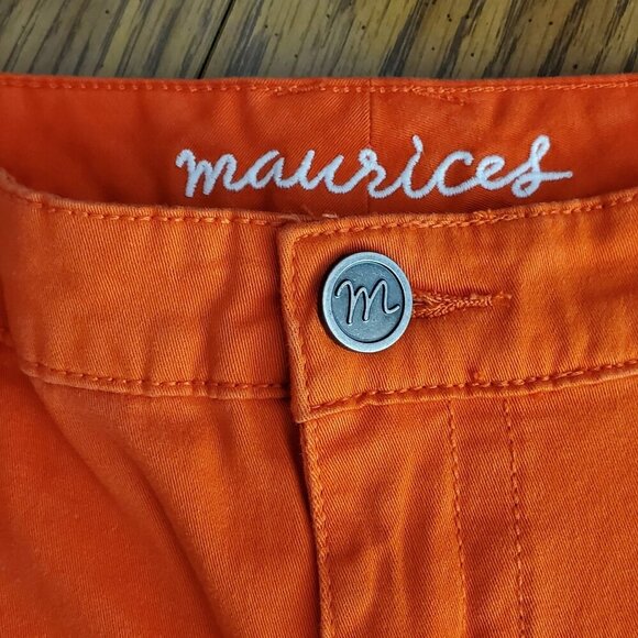Maurices Orange Skinny Fit Womens Pants Size 7/8 Cotton/Spandex Fall Halloween - Picture 3 of 11
